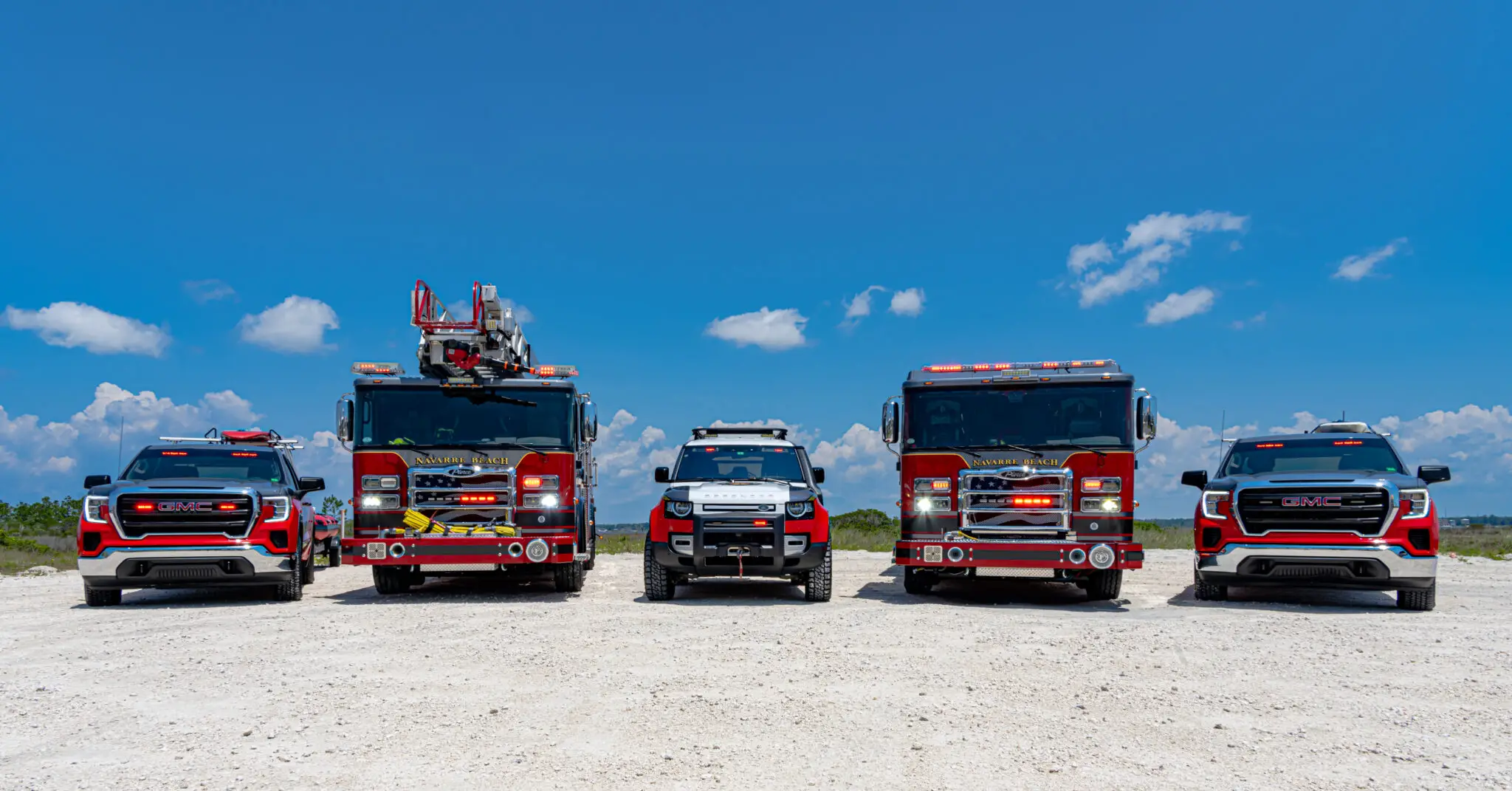 Navarre-Beach-Fire-and-Rescue-Trucks